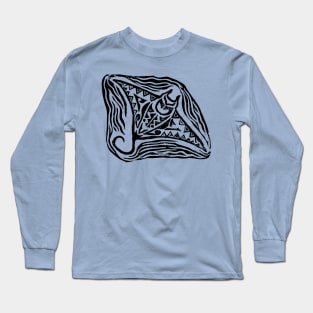 Manta Ray Block Print Long Sleeve T-Shirt